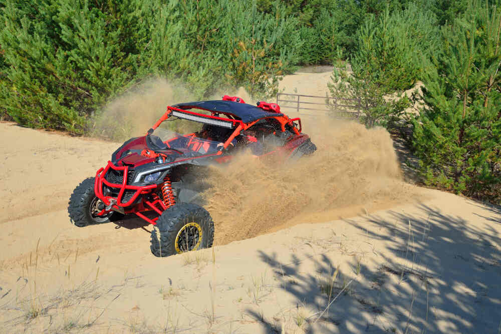 UTV buggy in sand dunes